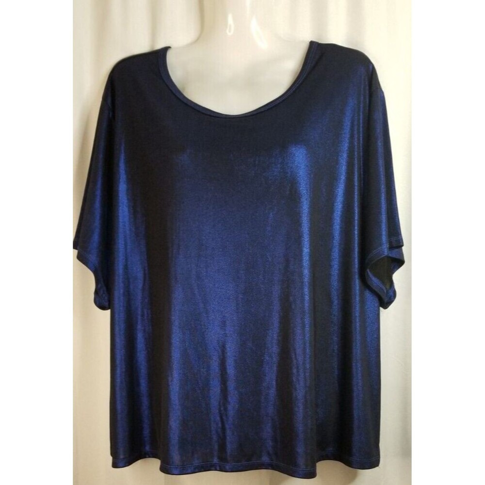 Women's Event Top Blouse Royal Blue Shimmer Party Ready Classic Elegance Size 3X